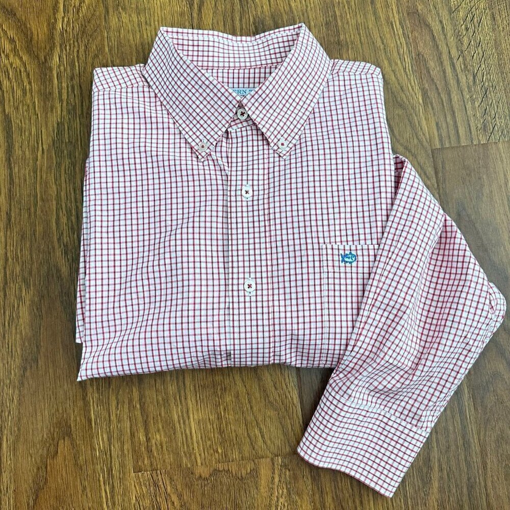 Southern Tide plaid long sleeve button front shirt L